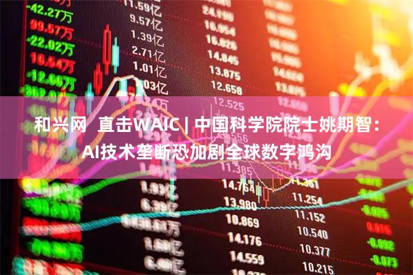 和兴网  直击WAIC | 中国科学院院士姚期智：AI技术垄断恐加剧全球数字鸿沟